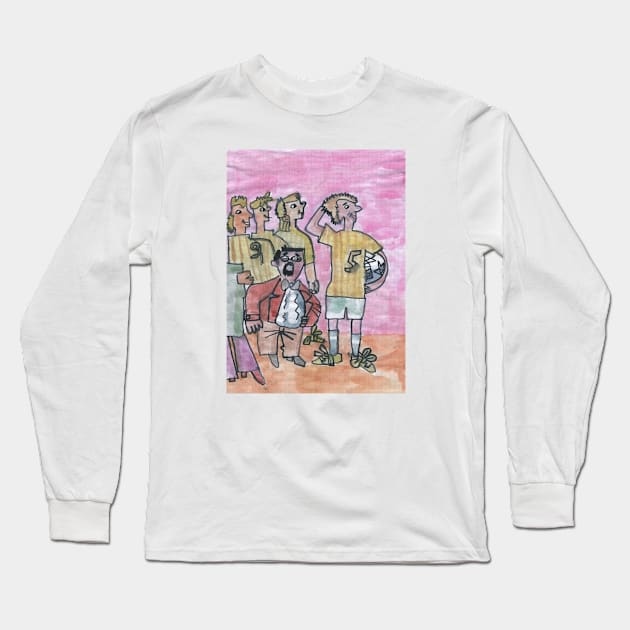 Baseball Team with their Trainer Long Sleeve T-Shirt by Mila-Ola_Art